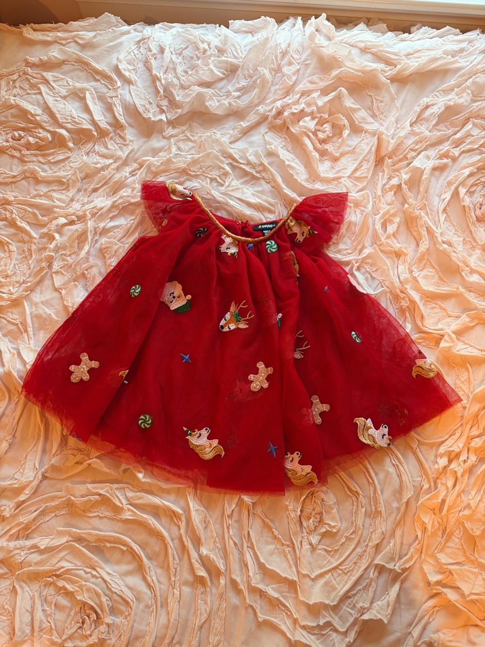 Red Tulle Holiday Christmas Dress 12months unicorn